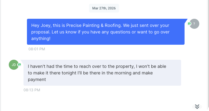 SMS delivery confirmation screenshot